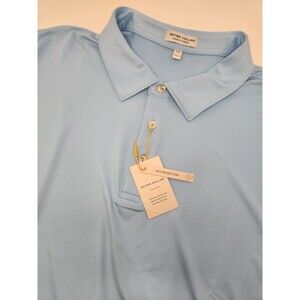 NWT Peter Millar Summer Comfort Polo Shirt Men's 2XL Blue Performance Golf‎